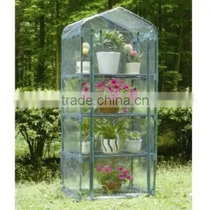 High Quality Mini Portable Plastic CoverM PE Green House Garden 3 Shelves thumbnail-1