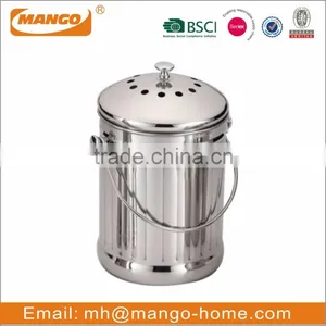 White Powder Coating Iron Metal Compost Bucket With Lid thumbnail-5