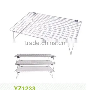 Metal Wire Mesh Bread Cooling Rack,3 Tiers Bakery Metal Cooling Rack thumbnail-1