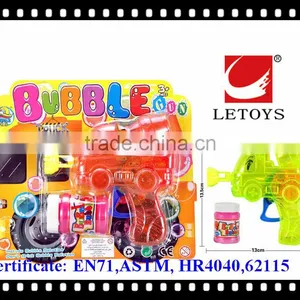 Factory Supply Lovely Summer Toys Kids Plastic Bubble Gun With Light thumbnail-1