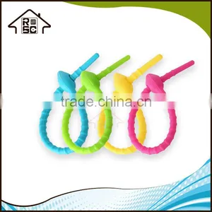 NBRSC Colorful All-Purpose Silicone Multi-use Smart Food Saver Bread Bag Clip Household Snake Ties thumbnail-5