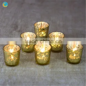 Gold Silver Mercury Glass Candle Holder thumbnail-2