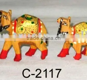 Carved Wooden Animals/wood Carved Camel thumbnail-1