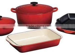 4 CAST IRON ENAMELED COOKWARE ITEMS IN USA/EU/CANADA thumbnail-1