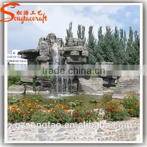 Garden and Home Stone Wall Water Fountains Waterfalls Artificial Fiberglass Garden Rock Water Fountain thumbnail-5
