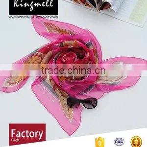 Custom Top End Digital Print Silk Scarf for Female in Spring thumbnail-1