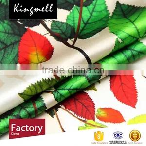 Custom Home Textile Plant Leaf Digital Printed Silk Fabric thumbnail-1