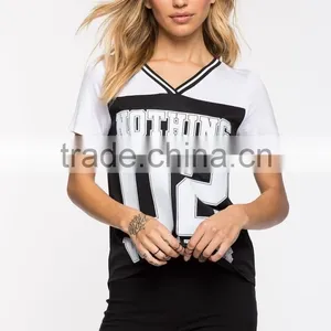 100% Cotton V Neck Sport t Shirt Wholesale China thumbnail-1