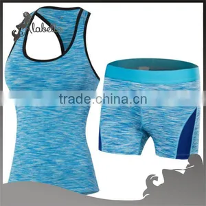 2 Pcs Fashion Yoga Gym Bodybuilding Fitness Sports Wear Set Clothing for Women thumbnail-3