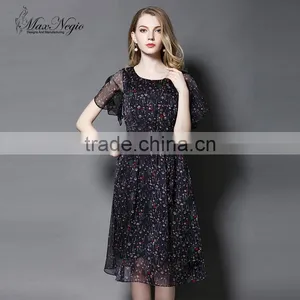 MAXNEGIO Long Summer Lady Dresses Elegant Design Fashion Chiffon Dress thumbnail-1