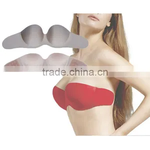 Sexy Woman Strapless Invisible no Hook Bra thumbnail-1