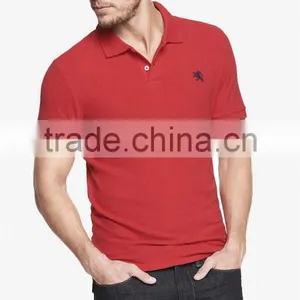 2015 New Trendy Mens Slim Fit Pique Polo t Shirts With Custom Logo thumbnail-2