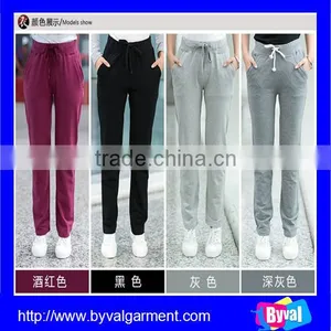 Wholesale Skinny Fitted 100% Polyester Spandex Yoga Sweat Pants With Side Pocket for Women thumbnail-3