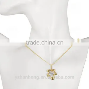 Leaves Pendant Zircon Necklace Fashion Ideas thumbnail-3