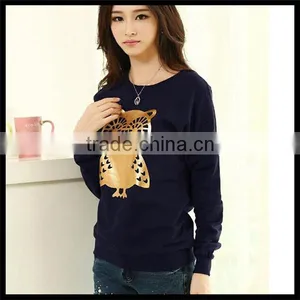 Spring New Design European Style Vogue Owl Printed Crewneck Sweatshirt,women Wear Sweatshirt thumbnail-4