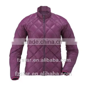 Woman 100% Nylon Goose Down Diamond Jacket thumbnail-3