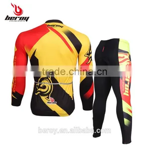 BEROY Cycling Long Sleeve Jersey and Pants Set,100 Polyester China Cycling Team Jersey thumbnail-3