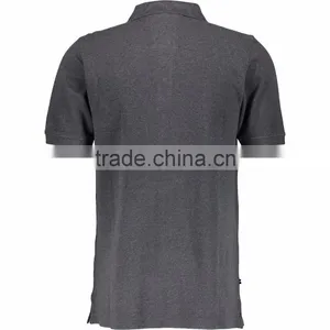 Mens Premium Quality Grey Blank Cotton Polo Shirt With Contrast Buttons thumbnail-2