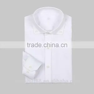 Spread Collar 100% Cotton Business Men Shirt Long Sleeve Shirt for Men thumbnail-1