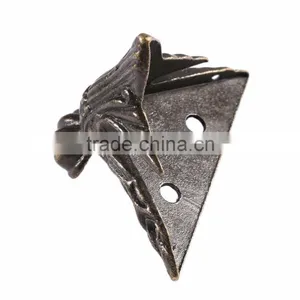 Zinc Alloy Retro Antique Bronze Jewelry Chest Wood Box Decorative Feet Leg Corner Support 4 Pcs 4.2x3cm Furniture Accessories thumbnail-4