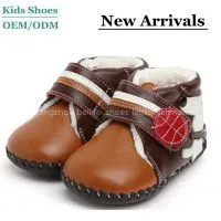 2014 Newest Winter Wholesale Soft Genuine Leather Girls Toddler Baby Boots Infant Shoes Factory thumbnail-3
