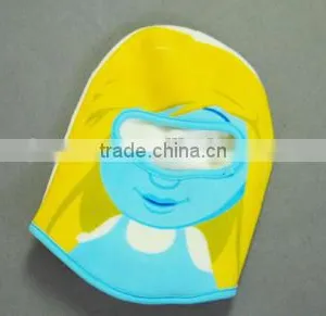 Yellow Cute Mask Polar Fleece Face Beanie Hat thumbnail-1