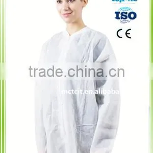 Waterproof PP Nonwoven Disposable Protective Work Wear Lab Coat Cheapest Price From CIT thumbnail-5