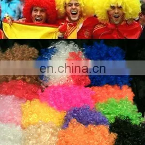 PWS-0430 Yellow Party Afro Wigs Color Football Party Afro Wigs thumbnail-1