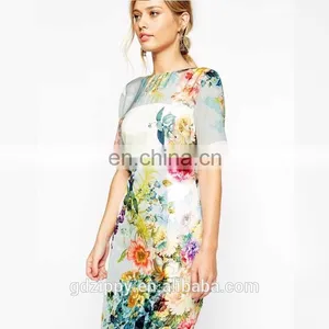 New Dresses Women Open Back Dress in Flower Print Dress for Women thumbnail-3