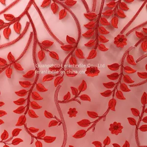 Dot Com 3d Flowers Embroidery Lace Fabric By The Yard thumbnail-2
