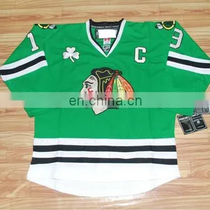 Wholesale Jerseys/Chicago Blackhawks #19 Jonathan Toews Green Cheap Ice Hockey Jerseys Front thumbnail-1