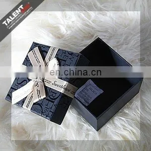 Custom Classic Black Art Paper Luxury Gift Box With Bowknot thumbnail-2