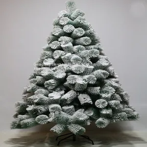 High-grade Artificial PET Flocking Pine Needle Tree Christmas Snow Tree for Outdoor Decoration thumbnail-1