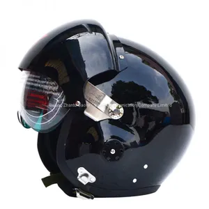 Upgraded Version of the Latest Model New Chinese Aviation Open Face Pilot Motorcycle Helmet Dual Visors thumbnail-5