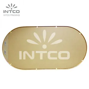 Aluminum Frame Wall Mirror, Pill Shaped Wall Mirror, Metal Frame Bathroom Mirror thumbnail-5