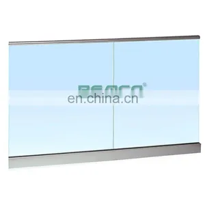 Balcony Baluster Frameless Aluminium Channel Glass Railing Design For Deck thumbnail-5