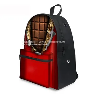 New Chocolate Series High Quality Canvas Schoolbags Students Backpack OEM Customized Logo thumbnail-1