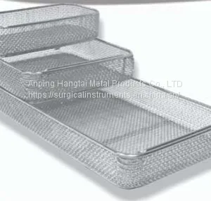 Stainless Steel Instrument Trays Sterilisation Basket – Full Wire Mesh – Various Sizes thumbnail-1
