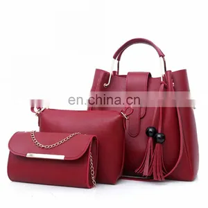 Sac A Main Femme, 3 Pieces Pu Leather Tote Bag For Women Luxury Tassel Hand Bag Set/ thumbnail-2