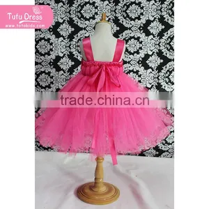 Wholesale Long Tutu Dress Summer Dance Party Dress Hot Pink Tulle Dress thumbnail-4