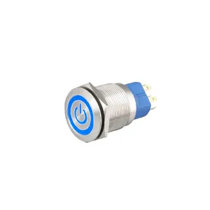 Ip65 22mm Metal and Symbol LED Head Light 1NO1NC 48v Button Power Switch Self Recovery thumbnail-1