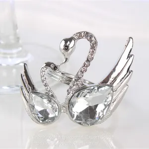 Luxury Crystal Rhinestone Diamond Swan Styles Napkin Ring For Party Wedding Table Decoration thumbnail-1
