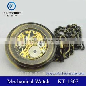 Mens Digital Pocket Watch Japan Mechanical Movt Analog Digital Display thumbnail-1