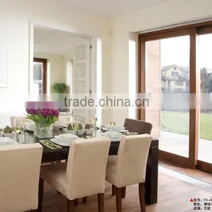 Wooden Grain Aluminum Alloy Glazing Slide Doors, Sliding Doors thumbnail-1