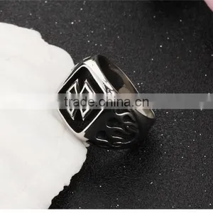 Man Stainless Steel Exaggerate Rings Flame Cross Fashion Punk Rock Roll Rings Boyfriend Gift thumbnail-3