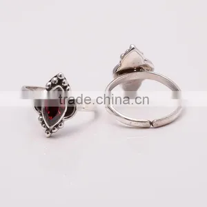 GARNET TOE RING ,925 Sterling Silver Jewelry Wholesale,WHOLESALE SILVER JEWELRY,SILVER EXPORTER,SILVER JEWELRY FROM INDIA thumbnail-1