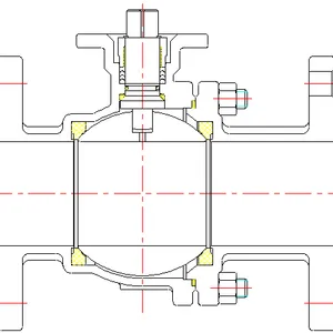 DN15-DN300 Flansch-Kugelhahn mit Schneckengetriebeantrieb für industrielle Rohrleitungen thumbnail-3