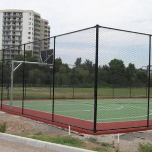 Premium PVC Coated Zinc Basketball Court Fencing in Black/Green for Tennis & Pickleball thumbnail-3