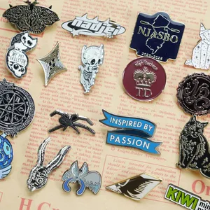 Personalized Your Own Pines Metalicos al Por Mayor 2d 3D Brand Letter Badge Pin Metal Zinc Alloy Enamel Lapel Pins thumbnail-1