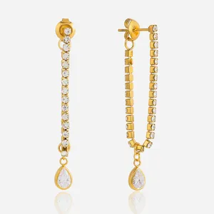 Geometric Hoop Earrings in Gold/Silver Plated Stainless Steel for Couples thumbnail-4